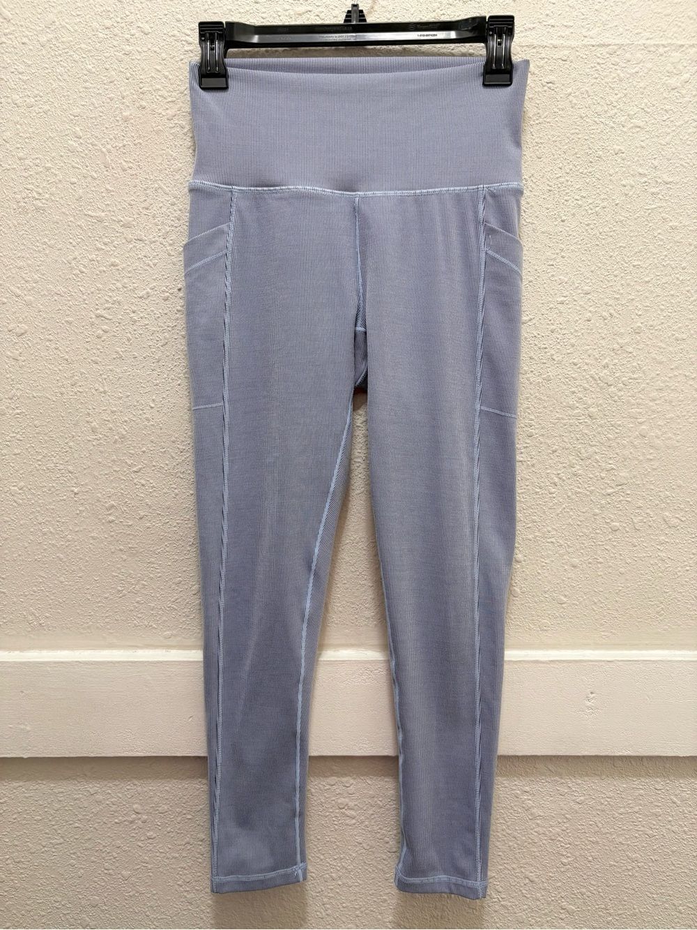 PrAna Light Blue Ribbed Ankle Leggings Size M